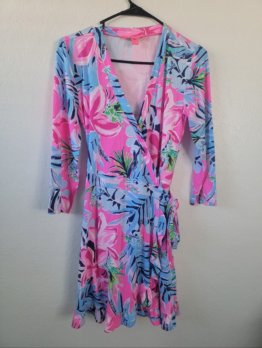 Lilly Pulitzer Jessalynne Wrap Romper Cockatoo Pretty in Pink Small